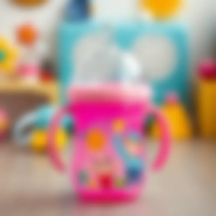 Educational materials on child development and safety standards for sippy cups.
