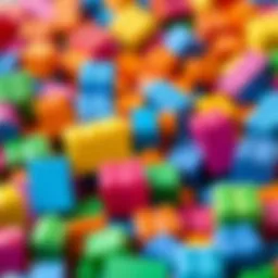 Vibrant building blocks in assorted colors