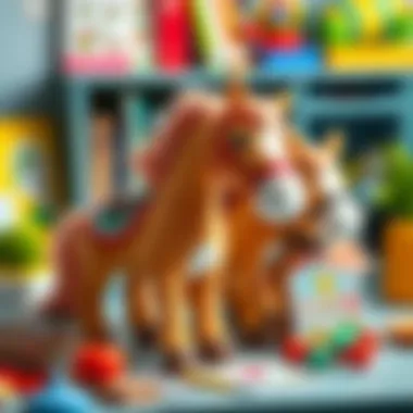 Educational Value of Plush Horses Plush horses displayed with educational materials, highlighting their educational value