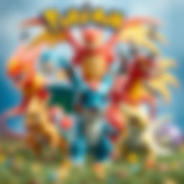 A vibrant illustration showcasing various Pokemon in their Mega forms, exhibiting enhanced features and abilities.