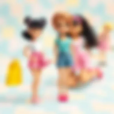 A timeline illustrating the evolution of Polly Pocket clothing designs over the years.