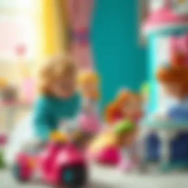 Imaginative Play: Children with Princess Toys Children engaging in imaginative play with princess toys