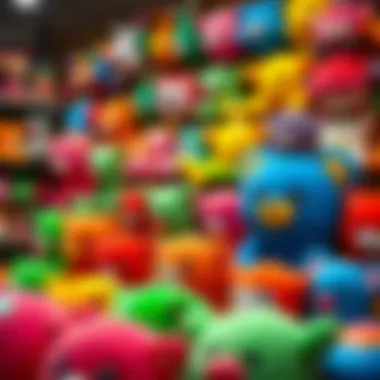 Colorful puffy toys displayed attractively in a store