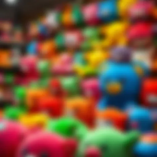 Colorful puffy toys displayed attractively in a store