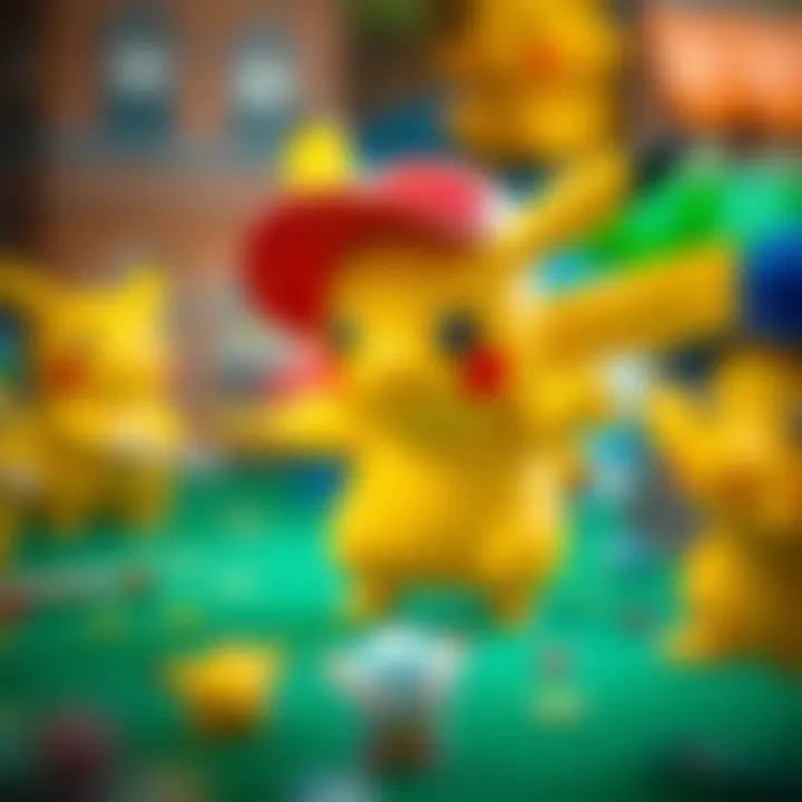 Different cultural representations of Pikachu in art and merchandise