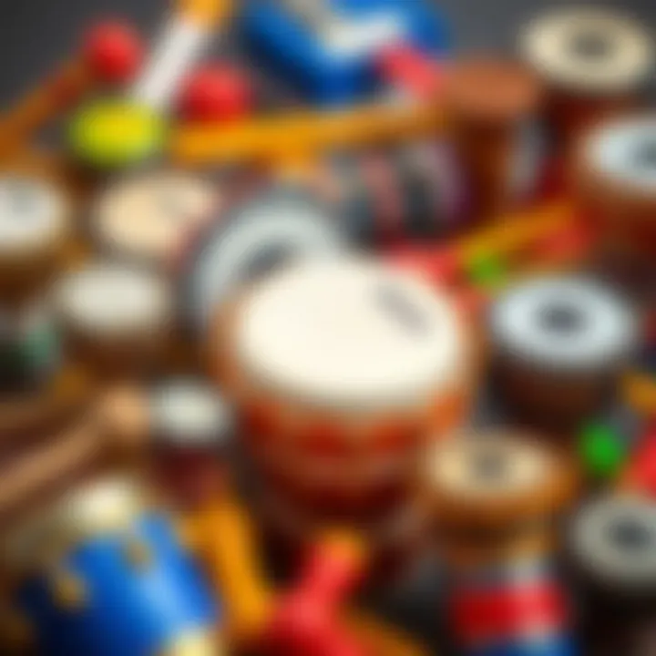 An array of cultural percussion instruments from around the world