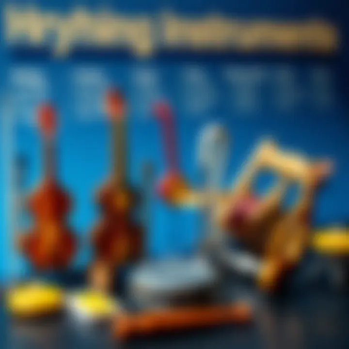 A timeline illustrating the historical evolution of rhythm instruments