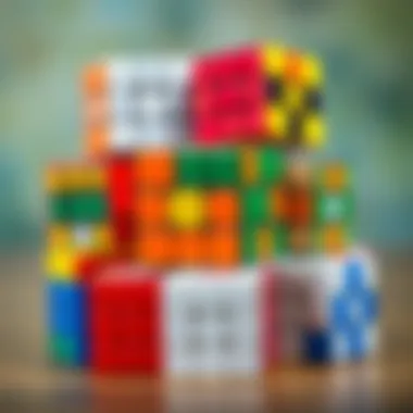 Exploring Solving Techniques of Rubik's Cube An array of Rubik's Cubes in various configurations demonstrating solving techniques