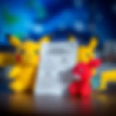 Safety standards documentation next to plush Pokemon toys