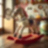 Classic Rocking Horse in Vintage Setting A classic rocking horse displayed in a vintage setting