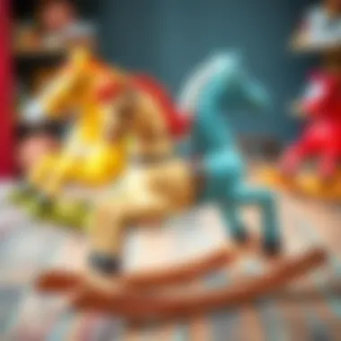 An artistic representation of the evolution of rocking horses