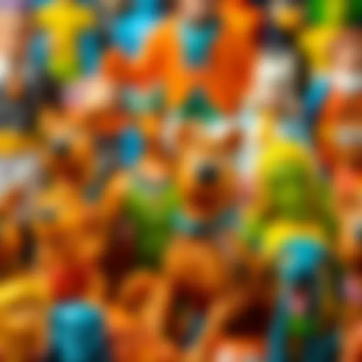 A colorful collection of Scooby Doo toys showcasing various characters.