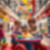 Children playing in a shopping mall play area