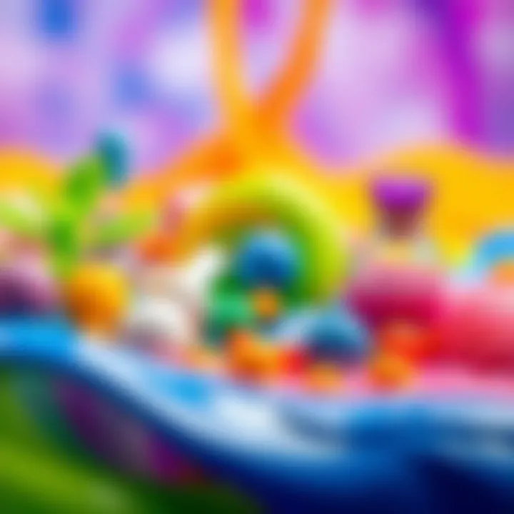 Colorful ingredients for slime creation