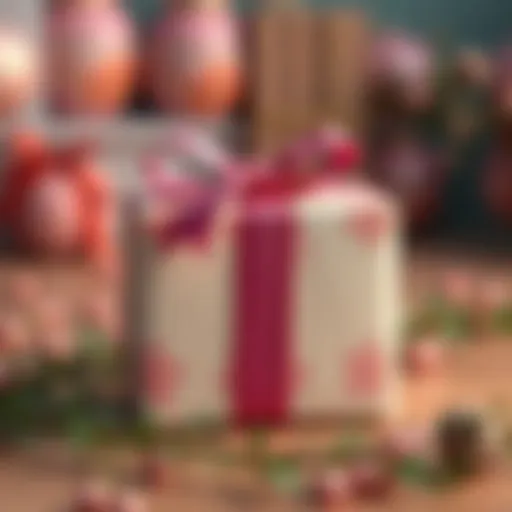 A beautifully wrapped small gift package adorned with a ribbon