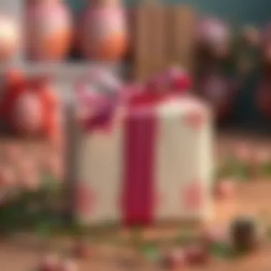 Elegant Small Gift Package A beautifully wrapped small gift package adorned with a ribbon