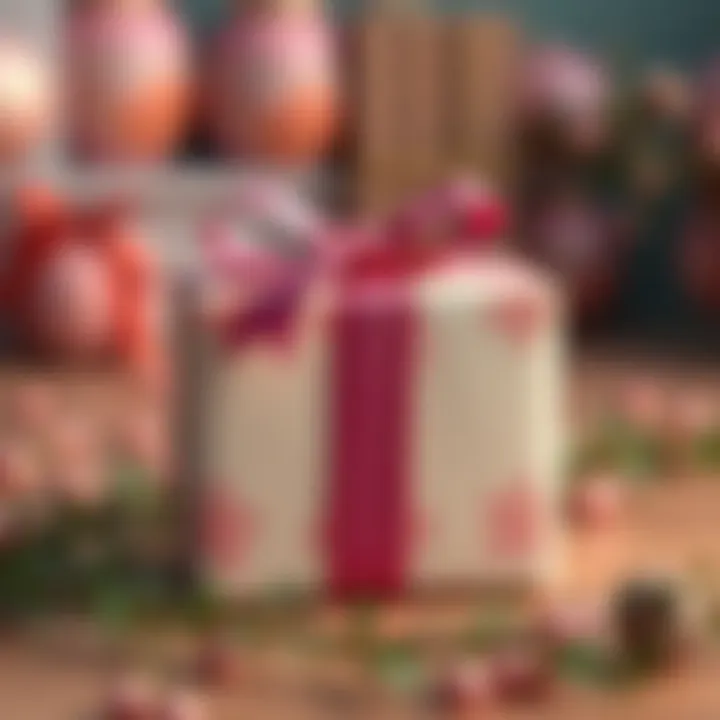 Elegant Small Gift Package A beautifully wrapped small gift package adorned with a ribbon