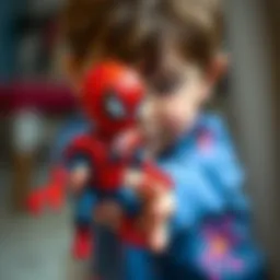 Creative playtime with Small Spider-Man in a child's hands