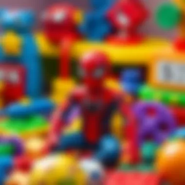 Integrating Small Spider-Man into Educational Play Small Spider-Man toy amidst various educational toys