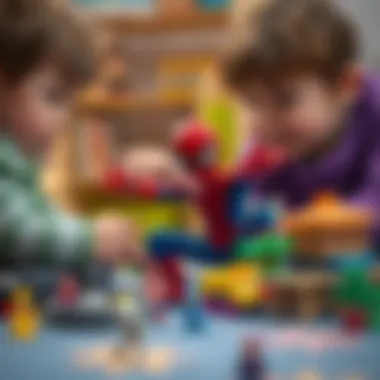 Fostering Creativity through Small Spider-Man Children engaging with Small Spider-Man in imaginative scenarios