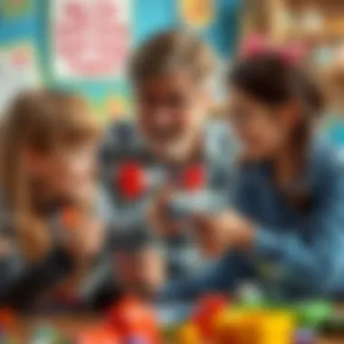 Parents discussing the benefits of soft dart toy guns with children