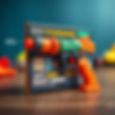 Safety features highlighted on soft dart toy gun packaging