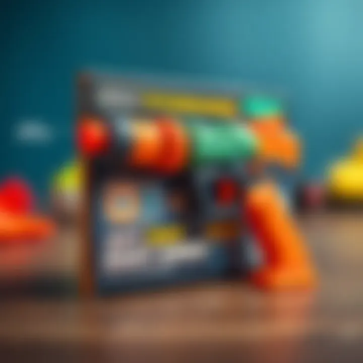 Safety features highlighted on soft dart toy gun packaging