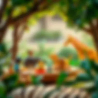 Interactive learning activities in a safari preschool setting