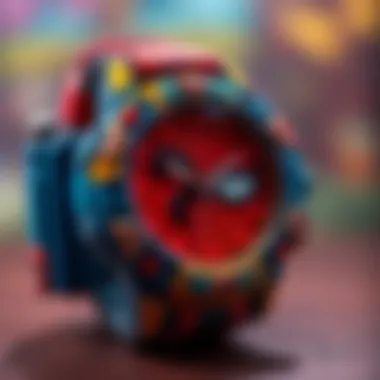 Colorful Spider-Man Watch Colorful Spider-Man themed watch attracting children's attention