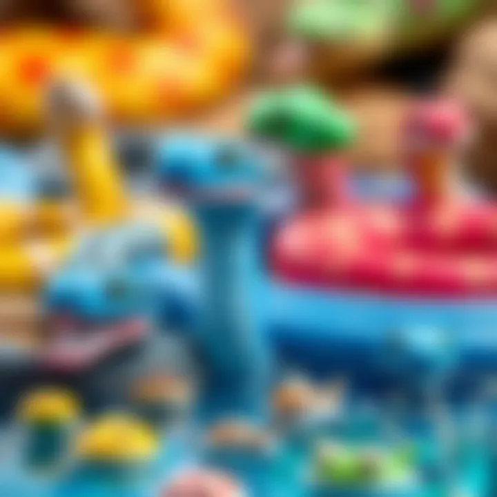 A colorful display of educational water snake toys designed for children, illustrating different aspects of the species.