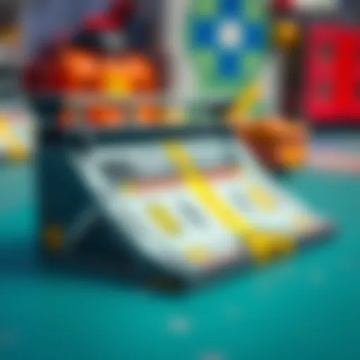 Detailed view of a Tech Deck ramp showcasing its design and features