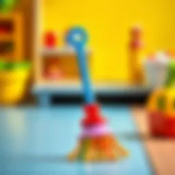 Colorful toy broom for children's playtime