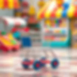 Colorful toy shopping cart designed for children