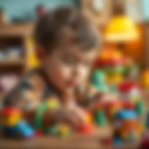 Creative Play with Trabzon Set A child engaged in creative play with Trabzon Set toys