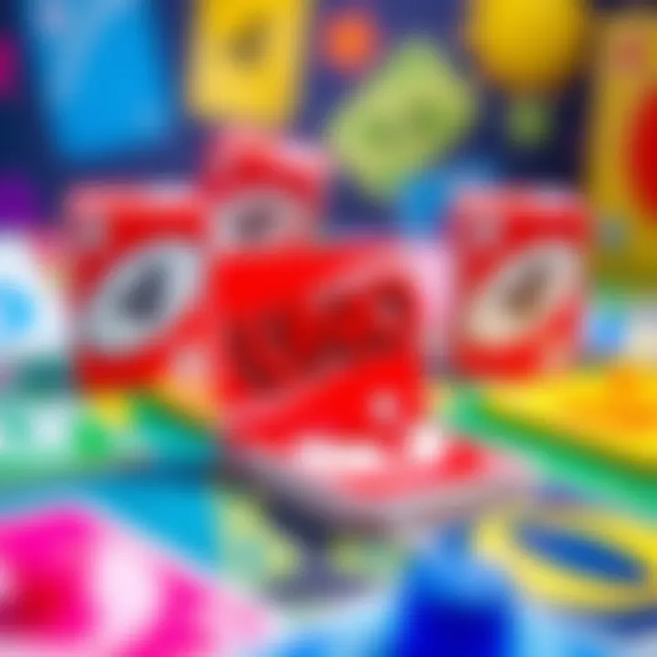 Vibrant display of unique Uno Flip card mechanics