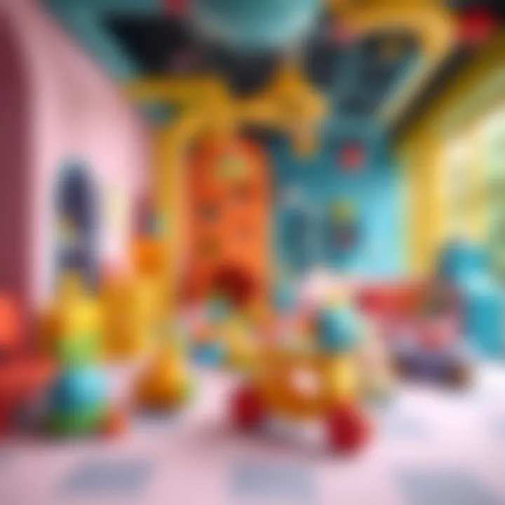 A vibrant play area designed for infants with colorful toys.