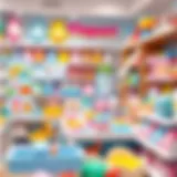 A beautifully organized baby product section in Viaport stores