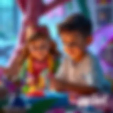 Children Immersed in the Winx Experience Children engaging with Winx characters in a playful setting