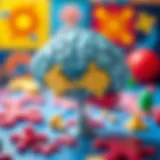 Illustration showing brain development through puzzles